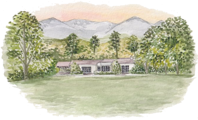 Watercolor illustration of the wedding venue
